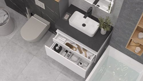 Столешница Velvex UNIT st.UNI.80-627 80х50 подвесная цвет серый - фото 3