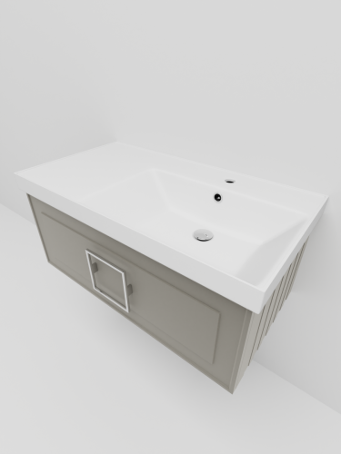 Тумба с раковиной La Fenice CUBO NFNC-01-CUB-C-90-1-90R 90х50 подвесная цвет бежевый - фото 3