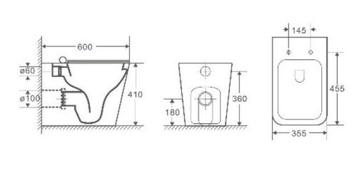 Унитаз приставной WeltWasser 10000003664 белый с сиденьем микролифт безободковый душевой смыв - фото 3