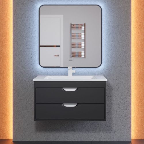 Тумба с раковиной Uperwood UPD Modul 393020551 80х50 цвет черный - фото 4