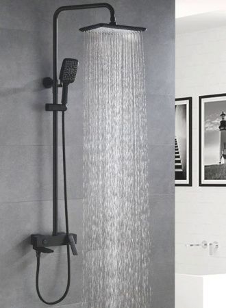 Душевая стойка Rose R2736H настенная цвет черный
