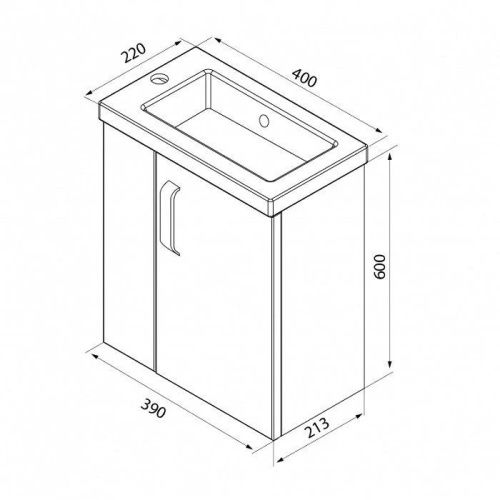 Тумба с раковиной Iddis Torr TOR40W1i95K 40х20 подвесная цвет белый - фото 2