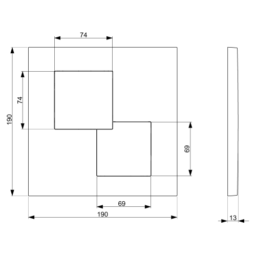 Клавиша смыва механическая KK POL UNI 350/PPC/092-00-00 цвет черный - фото 3