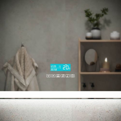 Зеркало с подсветкой и антизапотевателем Sancos City 2.0 CI2.900 90х70 подвесное - фото 5