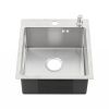 Кухонная мойка Melana ProfLine MLN-R44485H+дозатор 45х50 цвет серый поверхность матовая