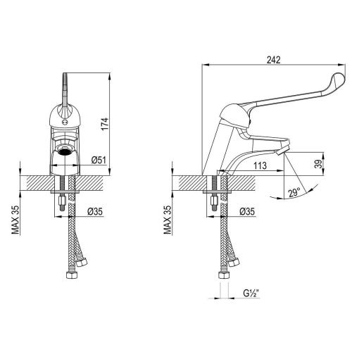 Смеситель LeMark Project LM4606C на раковину хром - фото 2