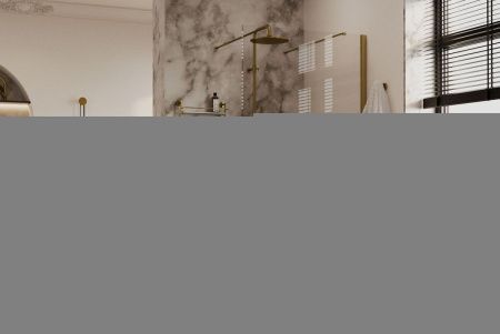 Душевая перегородка Allen Brau Infinity 3.21041.60 100х200 стекло прозрачное профиль медь