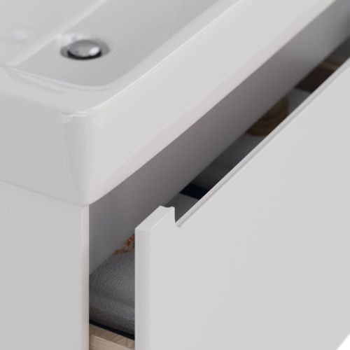 Тумба под раковину LeMark Buno mini LM05BM80T 70х50 подвесная цвет белый - фото 4