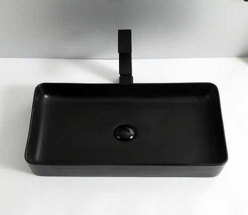 Раковина CeramaLux 9396MB 60х40 накладная цвет черный без отверстий под смеситель - фото 5