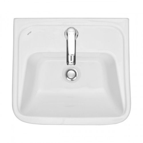 Раковина из сантехнического фарфора Santek Лонги 1WH501753 50х40 подвесная цвет белый 1 отверстие под смеситель - фото 3