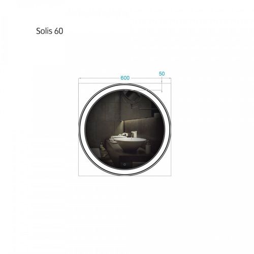 Зеркало с подсветкой и антизапотевателем Alavann Solis ALV0116004 60х60 подвесное - фото 5