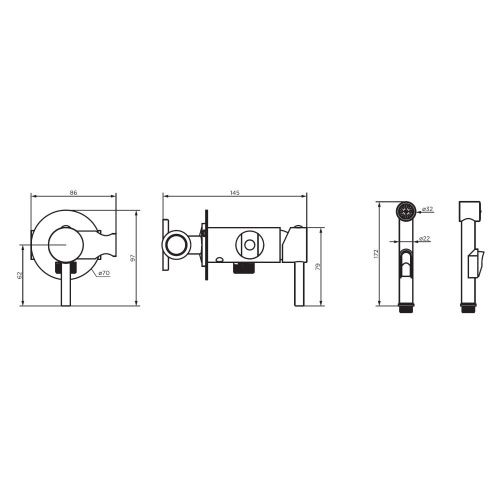 Гигиенический душ со смесителем Dorff Logic D3075000BL черный - фото 5