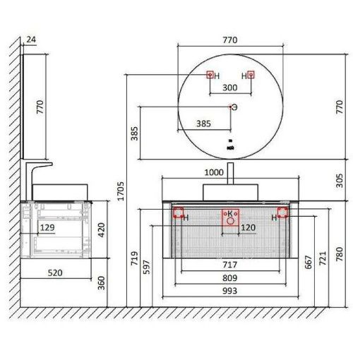 Тумба под раковину Jorno LUMINO Lum.01.100/P/W/JR 100х50 подвесная цвет белый - фото 4