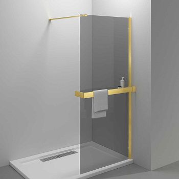 Душевая перегородка Vincea Walk in HR VSW-4HR100CGG 100х200 стекло тонированное профиль золото