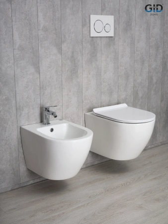 Унитаз подвесной Gid Convexo 62256Y белый с сиденьем микролифт безободковый смыв торнадо