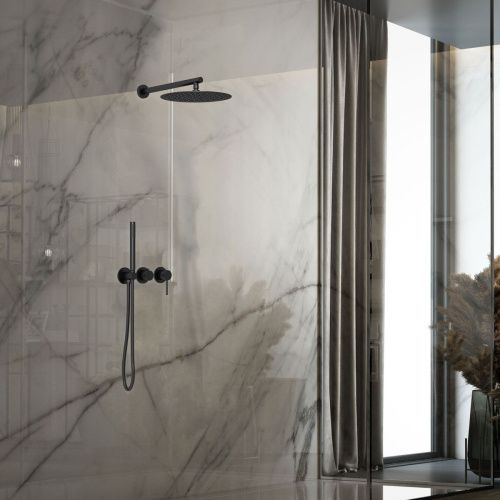 Душевая система Vincea VSFW-4G01MB встраиваемая в стену цвет черный с термостатом