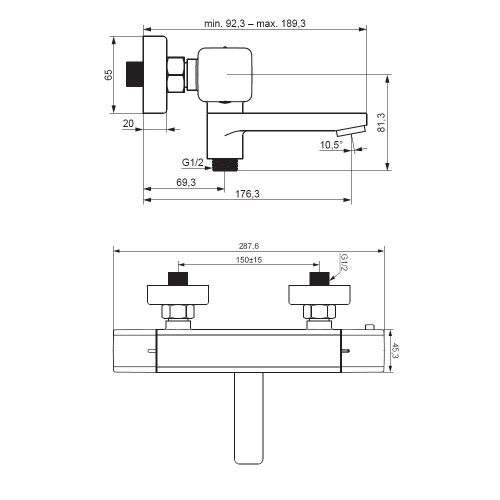 Смеситель для ванны и душа Damixa Gala 533000000 настенный хром с термостатом - фото 5