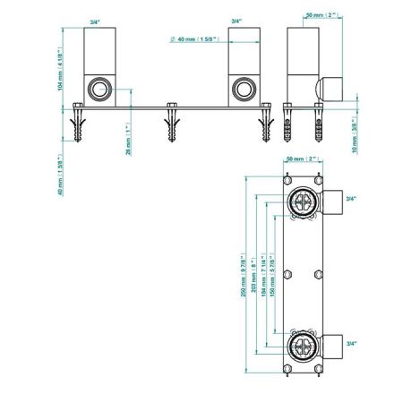 Встраиваемая часть напольного смесителя для ванны THG General items G00 G00-A00-13800A