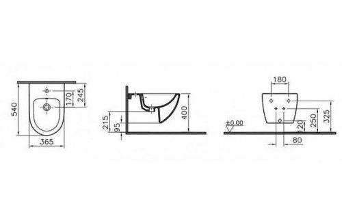 Биде подвесное Vitra Sento 4338B003-1046 цвет белый - фото 3