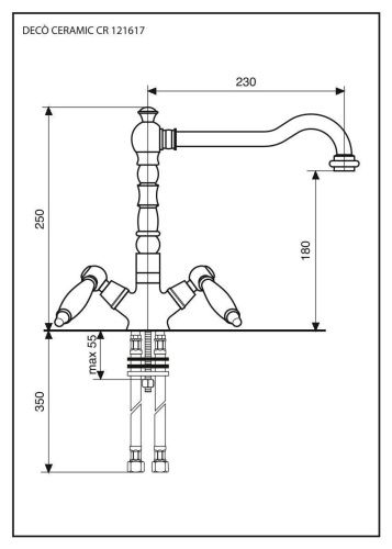 Смеситель для кухни Emmevi Deco Ceramic 121617/CR на мойку хром - фото 2