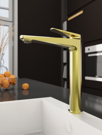 Смеситель Tokito KIN TOK-KIN-1012 на раковину золото