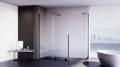 Душевой уголок Veconi Premium Trento PTC50-SP-10080-B-01-C4 100х80 стекло прозрачное профиль черный без поддона - фото 3