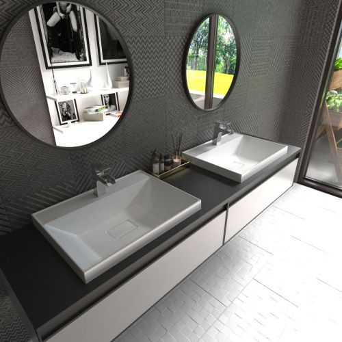 Раковина из искусственного камня Stella Polar Бриз SP-00001479 70х50 встраиваемая цвет белый - фото 2