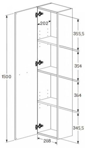Шкаф-пенал Roca Victoria A857564517 30х150 подвесной цвет бежевый - фото 5
