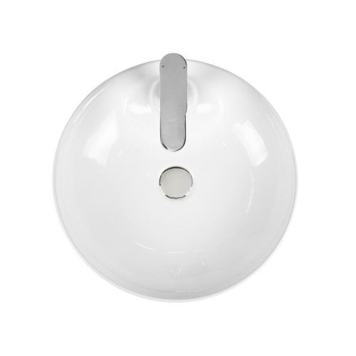 Раковина из сантехнического фарфора Bond Circle S03-430 40х40 накладная цвет белый 1 отверстие под смеситель - фото 2