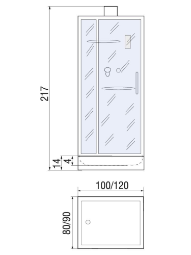 Душевая кабина River TANA 10000001874 120х90 прямоугольная без крыши ориентация универсальная - фото 2