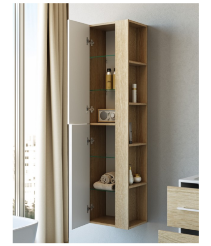 Шкаф-пенал Aqwella Y Mai.05.04 40х160 подвесной цвет бежевый/белый - фото 2