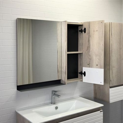 Зеркало-шкаф Comforty Страсбург 00-00006573CF 90х80 подвесной цвет бежевый - фото 4