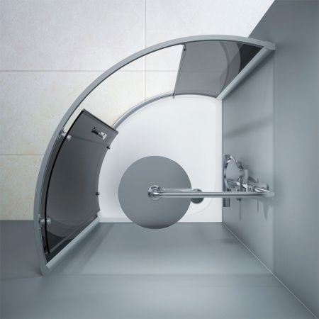 Душевой уголок Am.Pm Like W83G-315-090CG64 90х90 стекло тонированное профиль хром без поддона