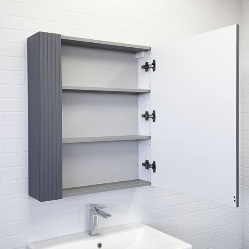 Зеркало-шкаф Comforty Лима 00-00004891CF 70х80 подвесной цвет черный - фото 5