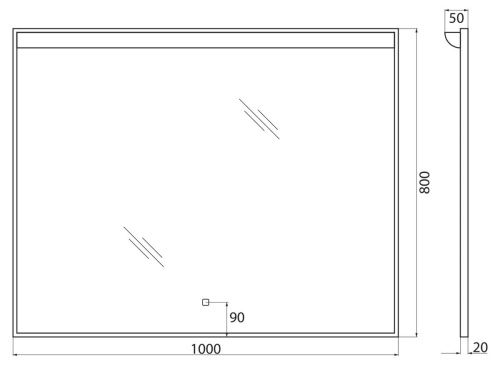 Зеркало с подсветкой BelBagno Uno SPC-UNO-1000-800-TCH 100х80 подвесное - фото 5