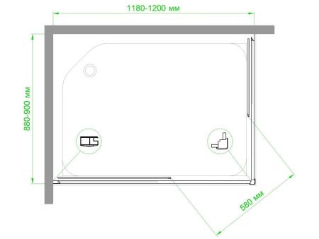 Душевой уголок Royal Bath HPD RB9120HPD-C-BL 120х90 стекло матовое профиль черный без поддона