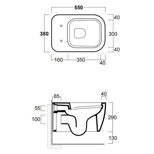 Чаша унитаза подвесная Simas Henges HE18 antracite matt цвет черный без сиденья безободковая каскадный смыв - фото 2