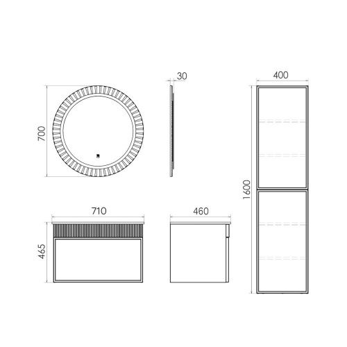 Тумба с раковиной Comforty Мадрид 00-00020643CF 70х50 подвесная цвет серый - фото 2