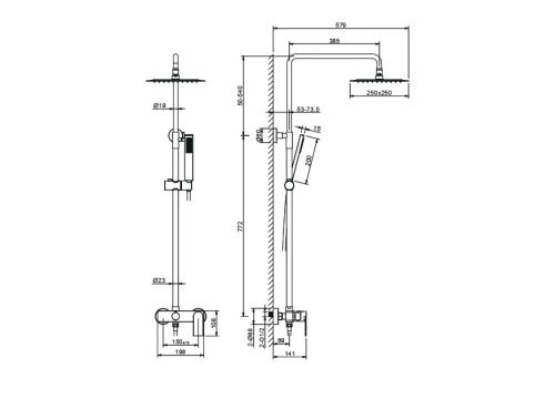 Душевая стойка Aquatek Лира AQ2465CR настенная цвет хром - фото 2