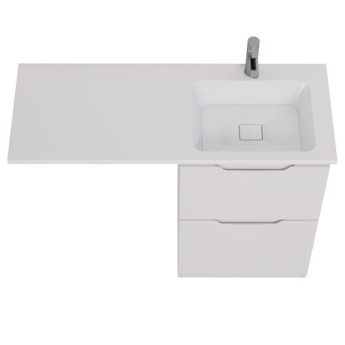 Раковина из искусственного камня Dreja Wing 100120R 120х50 подвесная цвет белый 1 отверстие под смеситель - фото 5