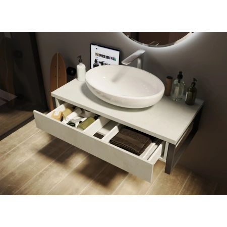 Тумба под раковину 1MarKa Grunge Loft У85852 90х50 подвесная цвет серый