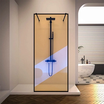 Душевая перегородка Veconi Korato KR90BC-120-09-C4 120х200 стекло хамелеон профиль черный