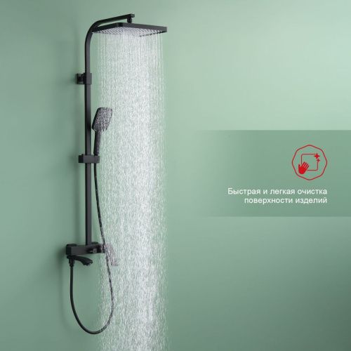 Душевая стойка Raglo R01 R01.24.06 настенная цвет черный - фото 5