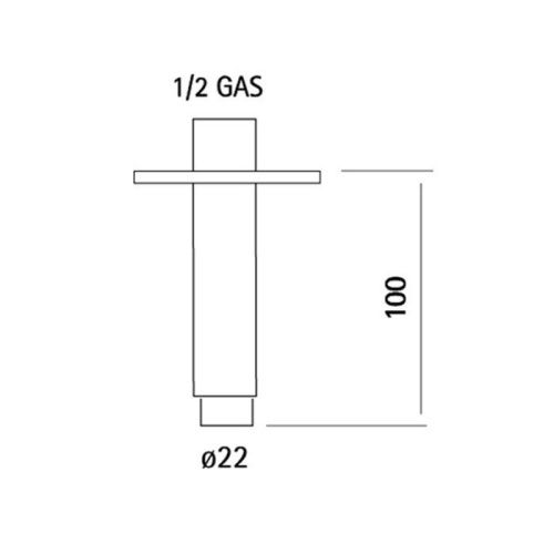 Держатель верхнего душа Cisal Xion DS013551D1 нержавеющая сталь - фото 2