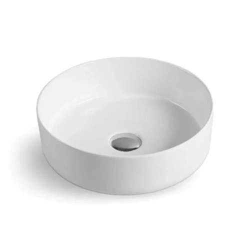 Раковина из сантехнического фарфора Vincea VBS-131 40х40 накладная цвет белый без отверстий под смеситель