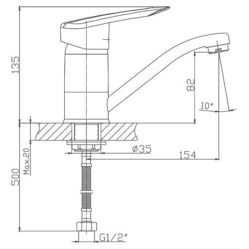 Смеситель Haiba HB07 HB4507-2 на раковину хром - фото 2