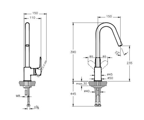 Смеситель для кухни Vitra Root Round A4274234EXP на мойку никель - фото 2