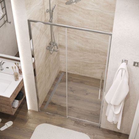 Душевая дверь Grossman Galaxy 100.K33.01.130.10.00 130х195 стекло прозрачное профиль хром