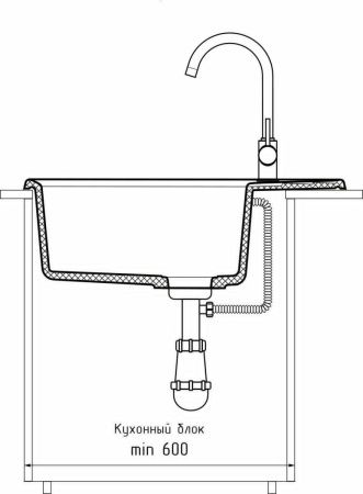 Кухонная мойка Granfest Level LV-660L иней 65х50 цвет белый поверхность матовая