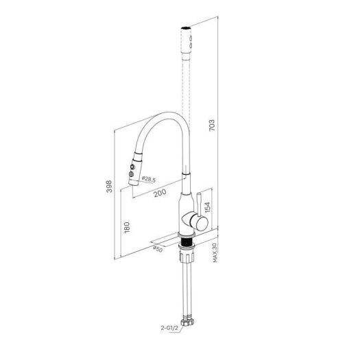 Смеситель для кухни Milardo Meal M01SB2FM05 на мойку хром - фото 4